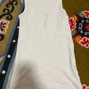 Gray Ribbed Tank Brandy Melville
